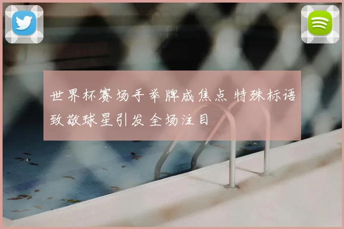 世界杯赛场手举牌成焦点 特殊标语致敬球星引发全场注目